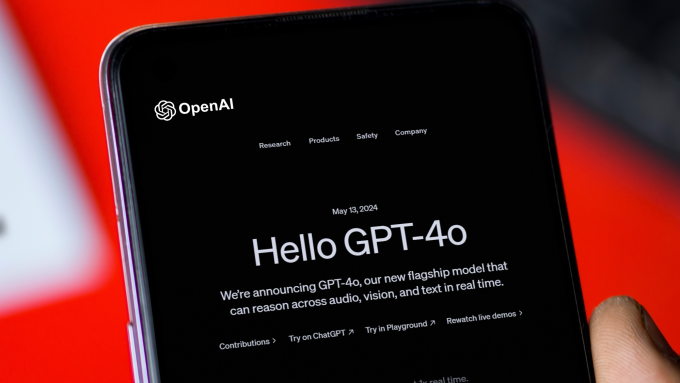 Thông báo ra mắt GPT-4o năm ngoái trên màn hình smartphone.