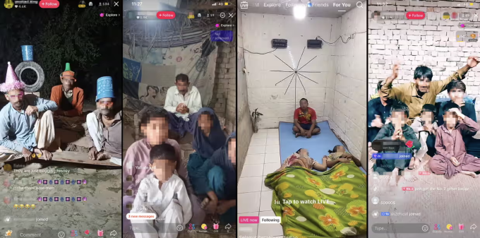 Một số buổi livestream để xin ủng hộ trên TikTok Live. Ảnh: TikTok