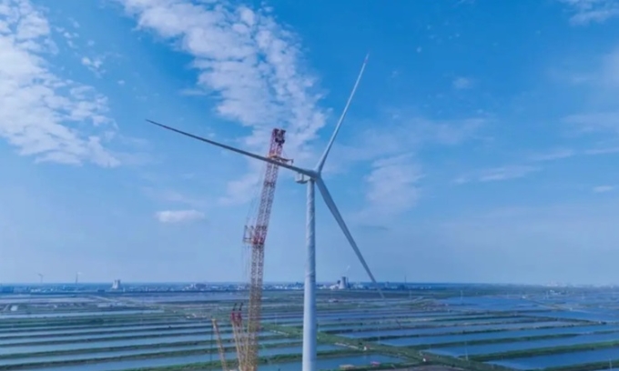 Turbine 26 MW được lắp đặt tại cơ sở thử nghiệm ngoài khơi Phúc Kiến.
