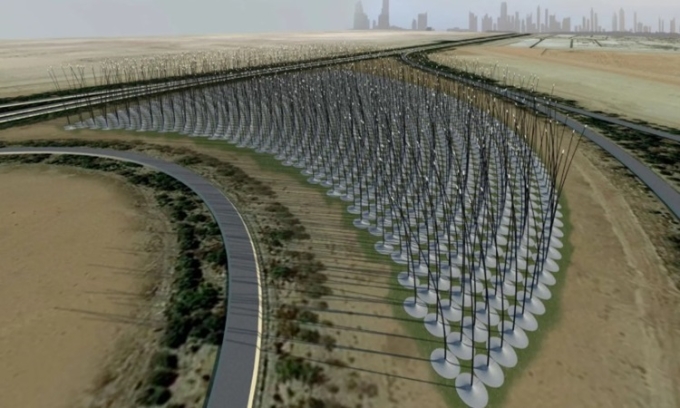 Cánh đồng turbine hình cây sậy Windstalk.