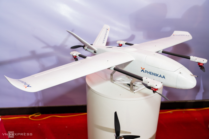 Máy bay không người lái (UAV) trưng bày tại Đại hội Đại biểu lần thứ I, Đảng bộ Bộ Khoa học và Công nghệ, hồi đầu tháng 8.